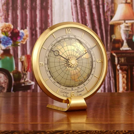 "Eternal Elegance" Golden Quartz Metal Table Clock