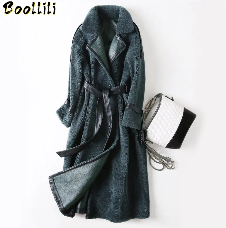 Double Faced Boollili Fur Coat Female Natural Sheeps Shearling Fur Coats 2023 Winter Jacket Women Genuine Leather Jacket