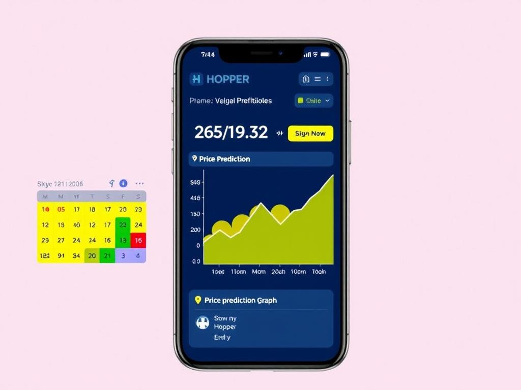 Hopper app predicting future flight prices to help book cheapest flight