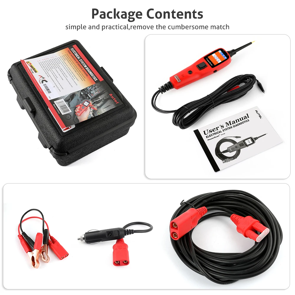 Autel PowerScan PS100 Electrical Automotive Circuit Tester Tool 12V/24V AVOmeter Diagnostic Tool - AliExpress 34 - Image 6