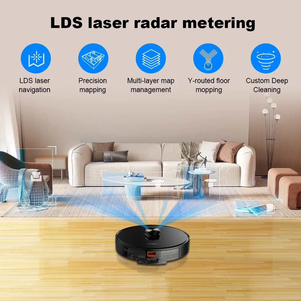 Robot Vacuum Cleaner Liectroux / LILIN X6,Laser Lidar Navigation,Wet & Dry Mopping,6.5KPa Suction,Multi-Floor Map,Carpet Boost - AliExpress - Image 4