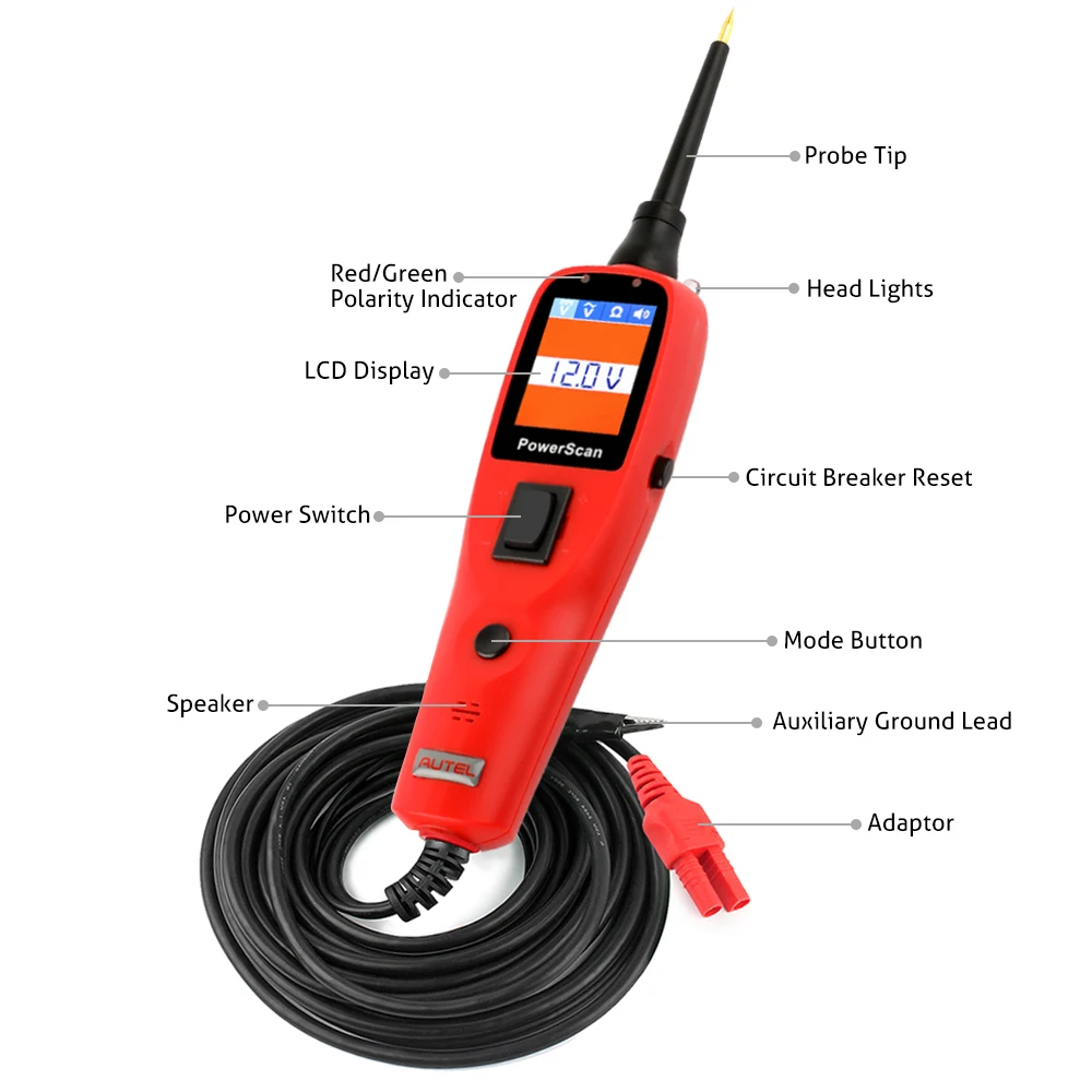 Autel PowerScan PS100 Electrical Automotive Circuit Tester Tool 12V/24V AVOmeter Diagnostic Tool - AliExpress 34 - Image 4