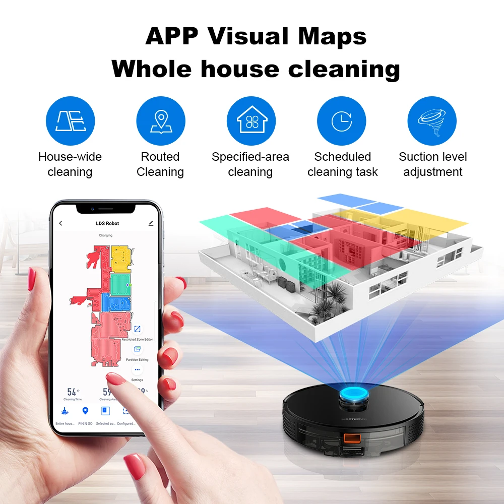 Robot Vacuum Cleaner Liectroux / LILIN X6,Laser Lidar Navigation,Wet & Dry Mopping,6.5KPa Suction,Multi-Floor Map,Carpet Boost - AliExpress - Image 2